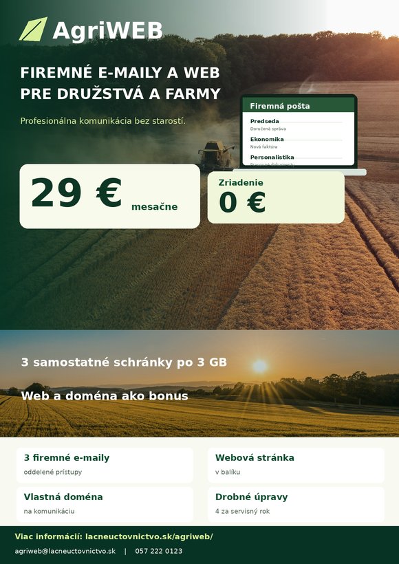 Náhľad jednostranového letáka AgriWEB